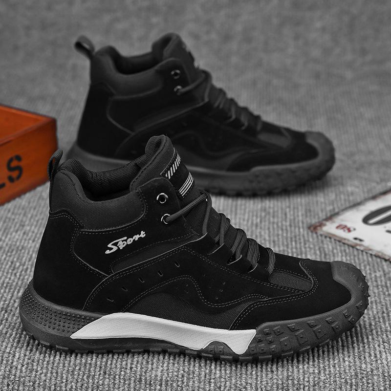 Men's Wear-Resistant, Non-Slip Winter Work Boots for Construction and Hiking