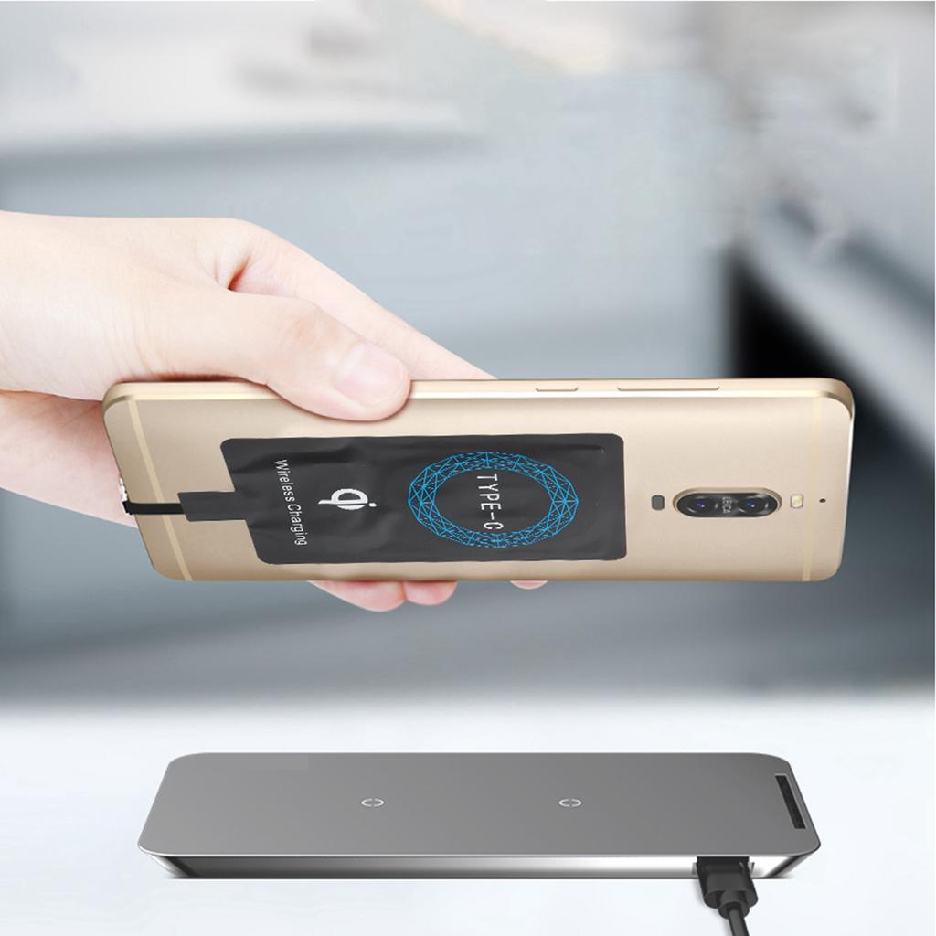 2Pcs Type C Wireless Adapter Portable Charging Receiver For Type C Mobile Phone Phone Wireless Charging Receiver