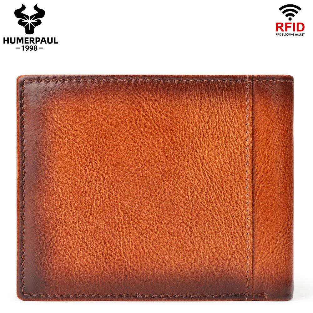 HUMERPAUL Men Wallet Leather Wallet Slim Card Case
