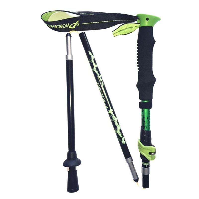 Trekking Poles Collapsible Hiking Poles Aluminum Alloy Trekking Sticks Ultralight for Hiking,Camping Walking Sticks 1 зелёный