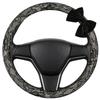Steering Wheel Cover 15 Inches Lace Pattern Anti-Slip Interior Decor Steering Cover with Bow for SUV Truck Road Trip Daily