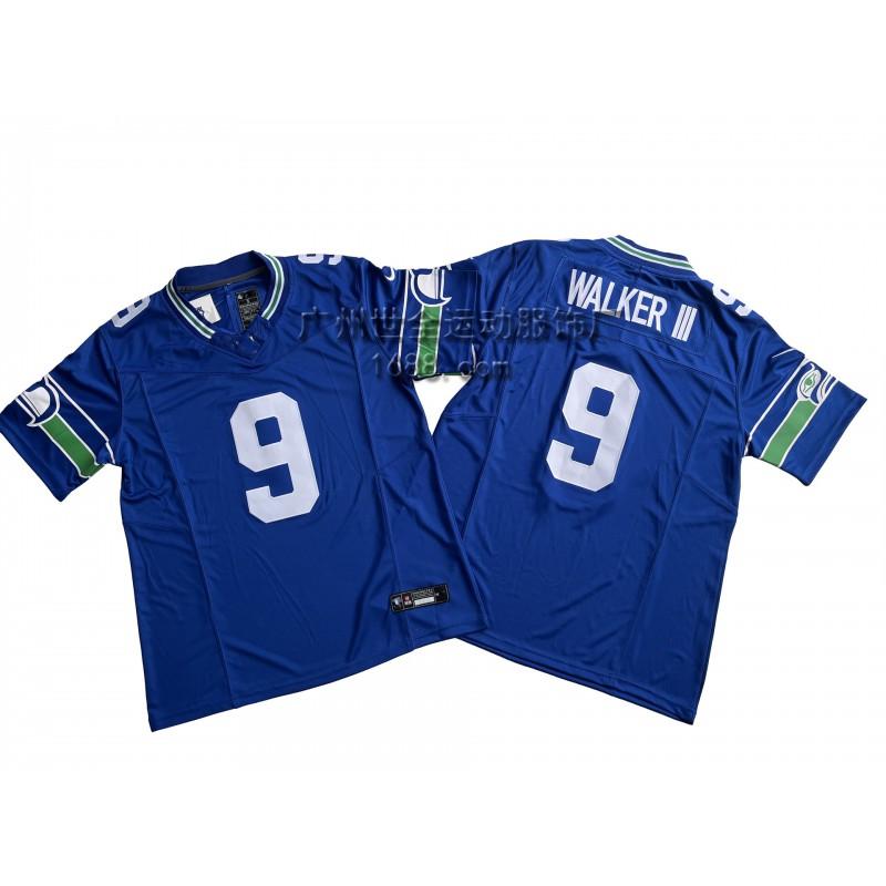 Seattle Seahawks Retro Vintage Embroidered Football Jersey Unisex Cotton Blend Sportswear Fans Casual Wear