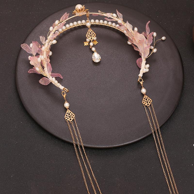 Ancient-style Hanfu Hairband Headpiece, Fringed Pendant Hairpin Extremely Beautiful Ancient-style Headband Accessory for Girls