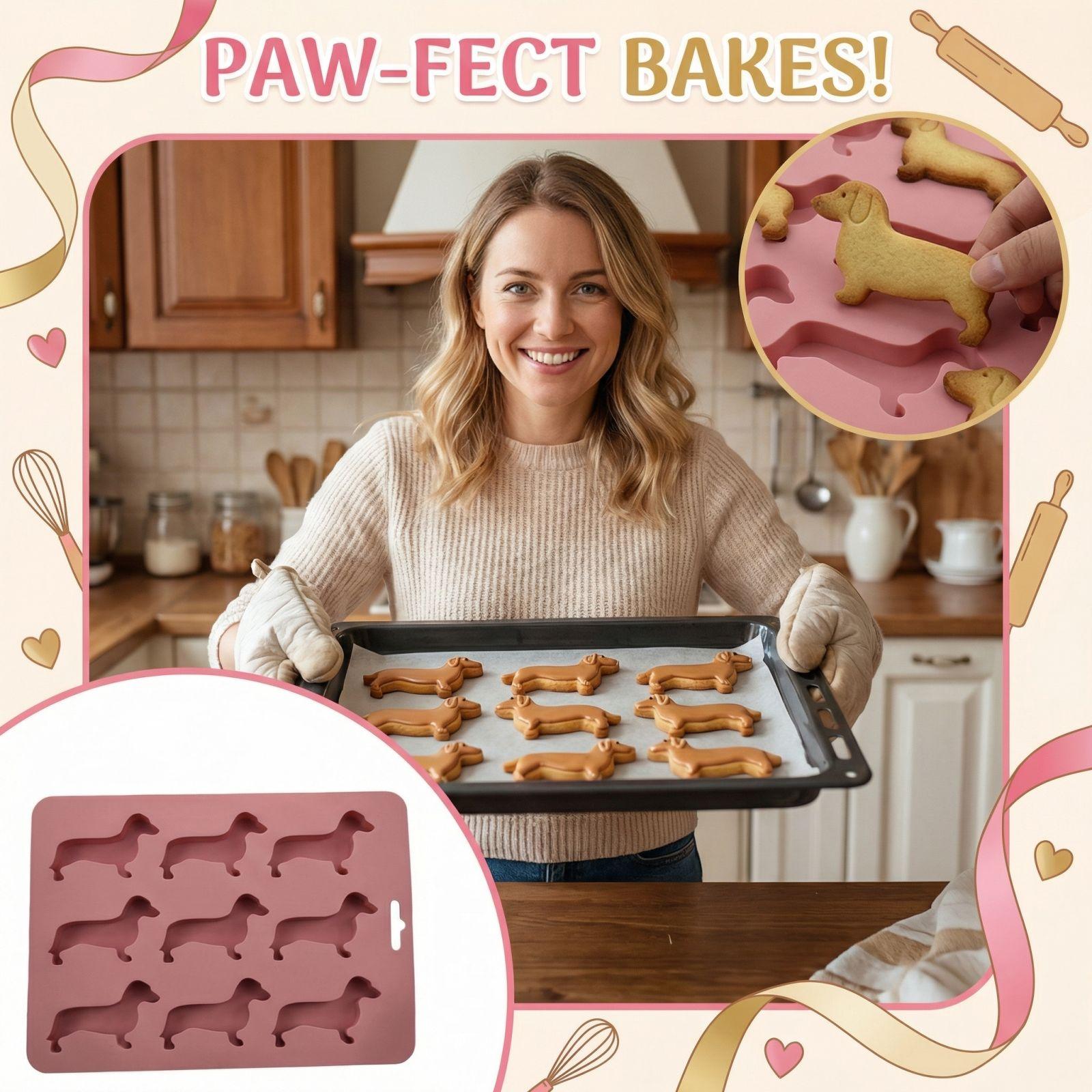 Милая силиконовая форма для выпечки в виде собаки One Size розовый