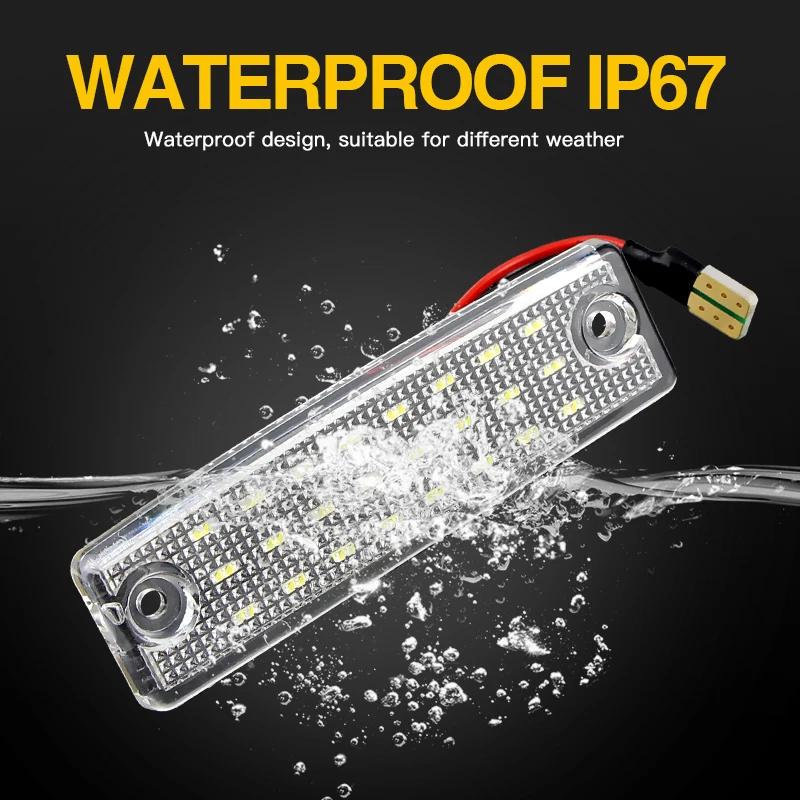 2pcs 12V No Error White LED License Plate Lights for 1996-2025 Toyota 4Runner 2008-2019 Sequoia Tail Number Plate Lamp Plug&Play