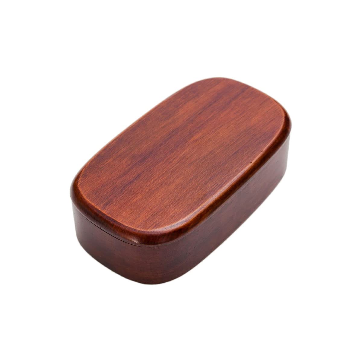 

Natural wooden hollowed out square bento box lacquered коричневий