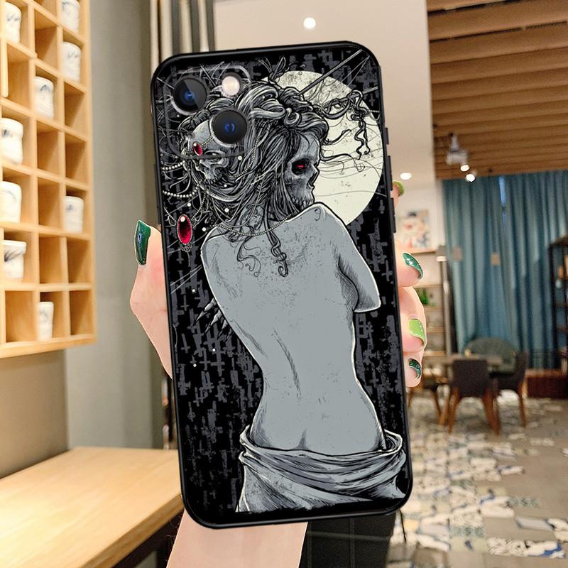 Gothic Fashion Skull Phone Case For iPhone 16 17 Pro Max 15 14 13 11 12 Pro Max Mini 15 16 Plus 16e 17 Air Cover