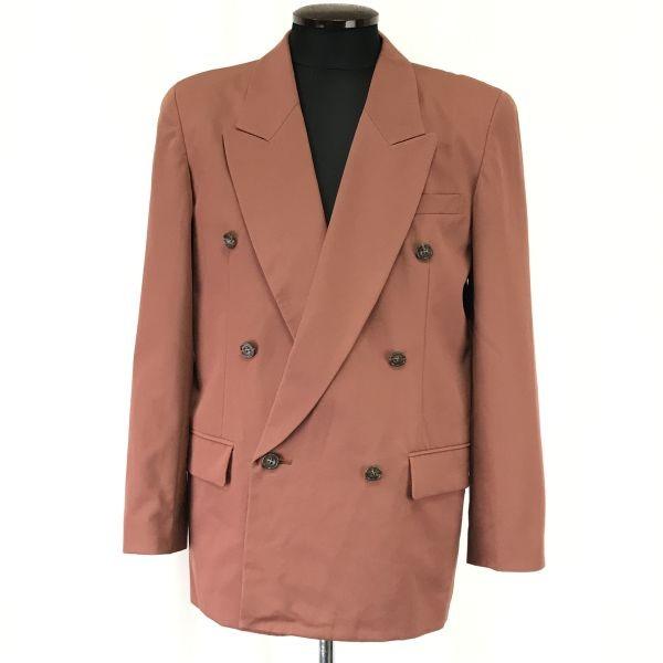 

Сделано в Японии ВЫПУСК 90-х Ретро Шерсть 100% Двубортный пиджак Мужской M Терракотовый оранжевый На подкладке cBH627