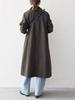 Ships Any A-Line Long Coat with Stand Collar, 724160030, Olive, One Size