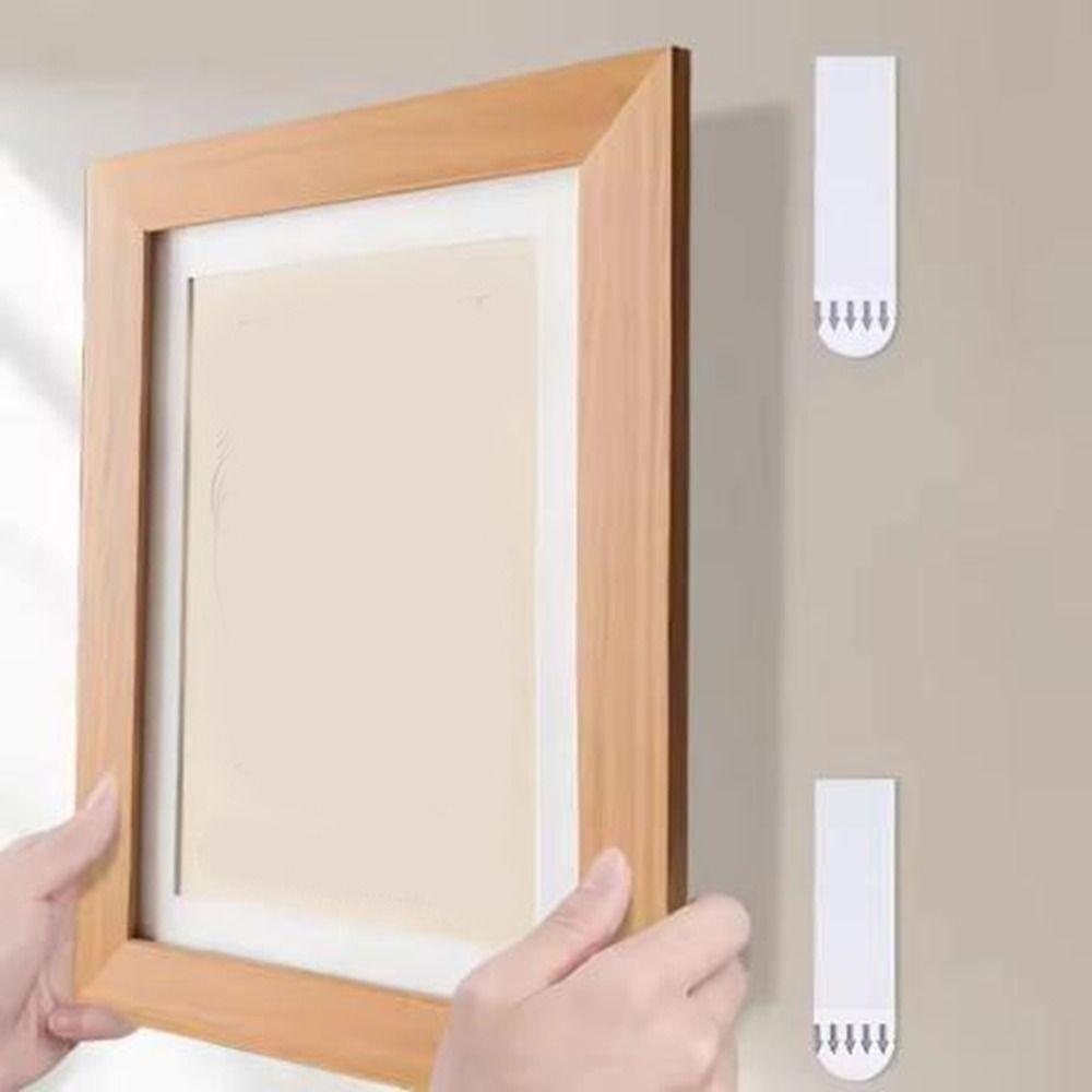 12 Pairs Heavy Duty Frame Tape Strip Trace-less Picture Sticky Hangers  Fixing Photo Frames