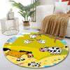 Farm Animals in Cartoon Landscape Print round rug, living room, bedroom, playroom carpet, non slip floor mat, gift