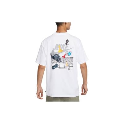 Nike Sb Graphic Print Skateboard Short Sleeve T-Shirt Men Tops White FJ1136-100