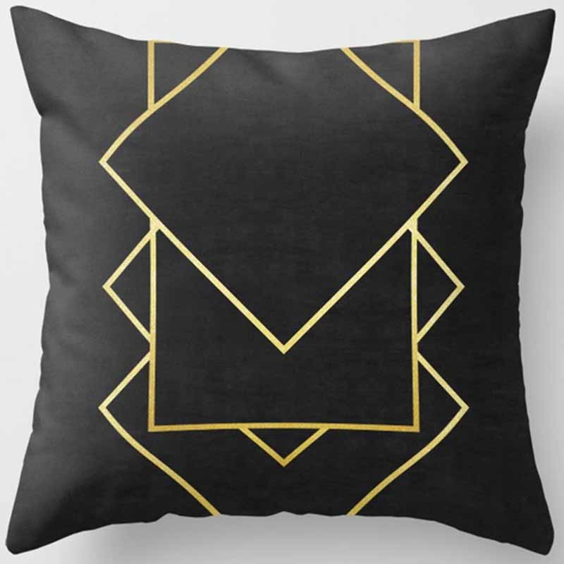 Black and Yellow Square Pillowcase, Home Decoration, Car Sofa Cushion Cover 45cm*45cm