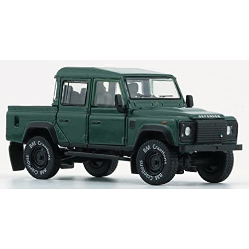 BM CREATIONS 1/64 Scale Land Rover Defender 110 Pickup 2016 Green RHD Finished Product
