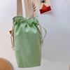 Solid Color Canvas Water Cup Tote Bag Portable  Cup Bag