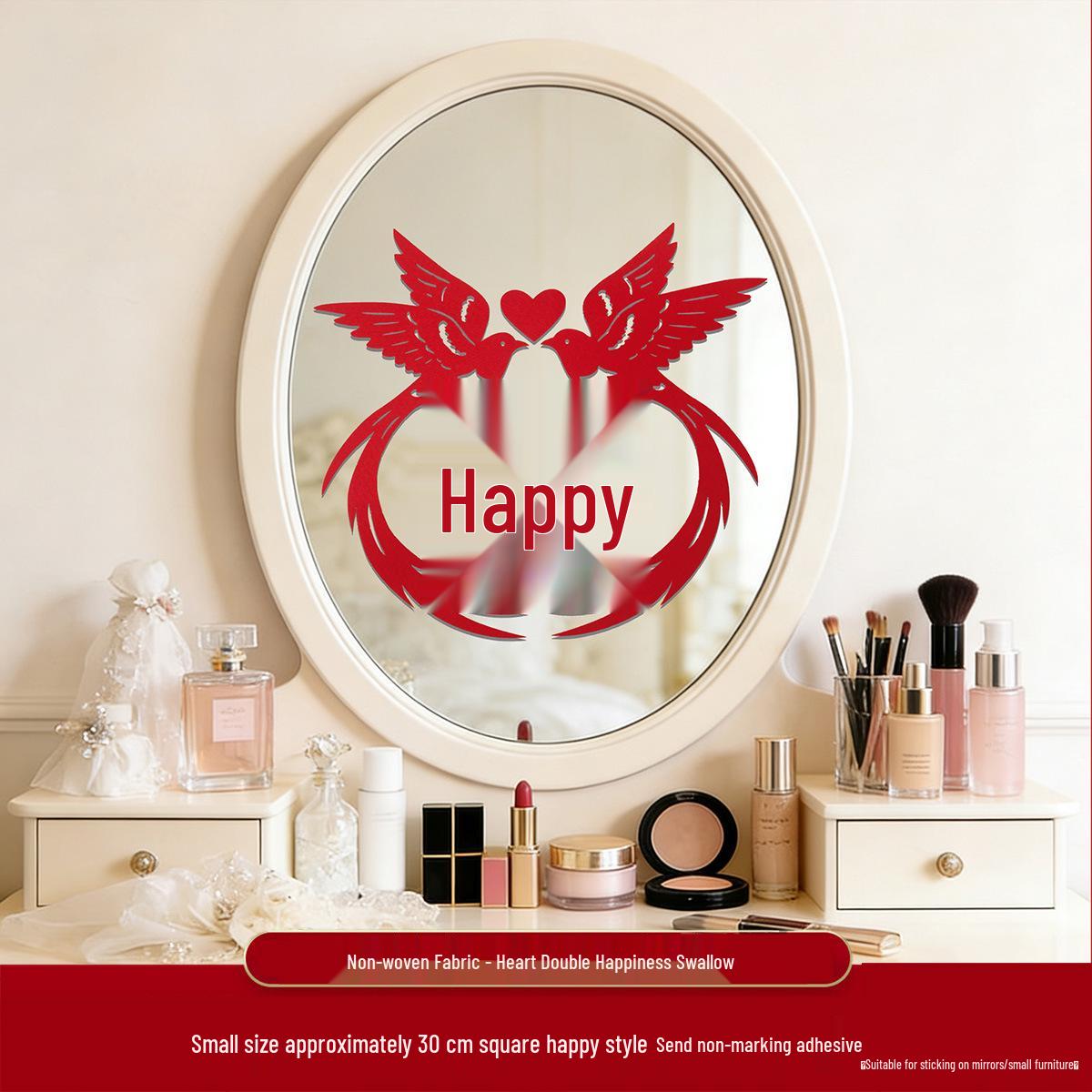 Creative Bride s Double Happiness Wedding Stickers for Room Decoration