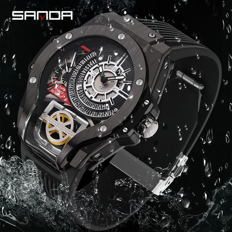 SANDA New World of Warcraft Drive Men's Watch Fashion Calendar Nights Light Syonatological Watch