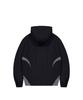 STANDARDERROR 87-Stan267 Nylon Shoulder Track Color Block Curved Hood Windbreaker Black