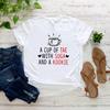 Una tazza di Tae con Suga e Kookie T-shirt Kpop Maglietta Donna Harajuku T-shirt Moda coreana Casual Top Lady Girl K-Pop Tees