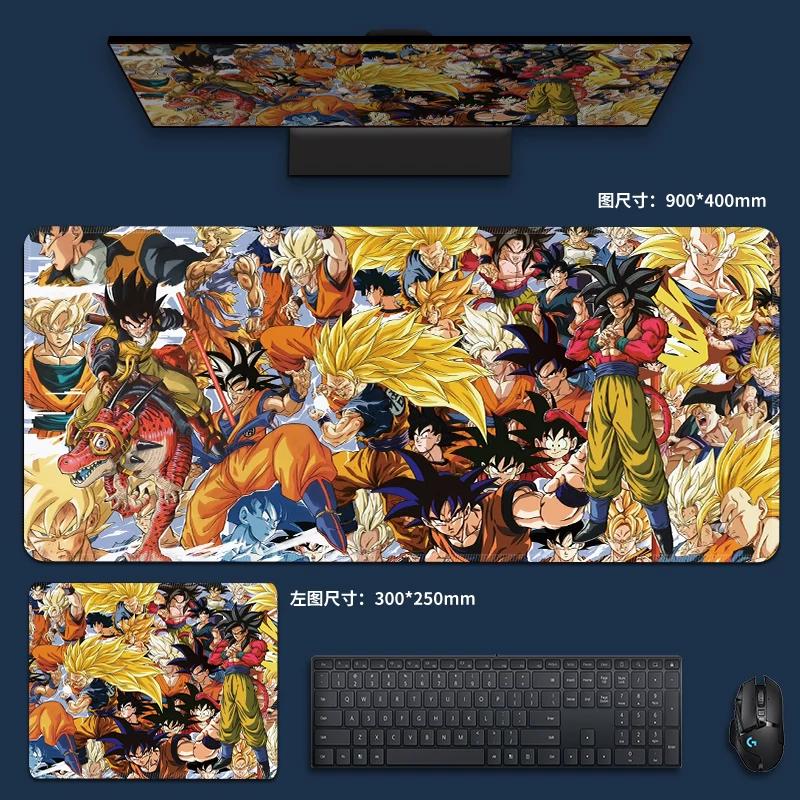 Creative PU Leather Mouse Pad Oversized Dragon Ball Computer Keyboard Pad Son Goku Animation Boys Anti-slip Mouse Pad Game E-sports Special Table Mat