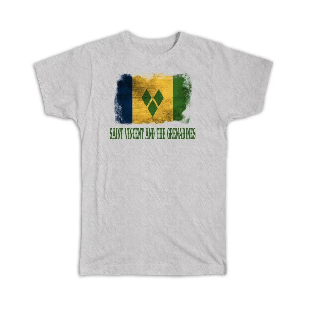 Gift T-Shirt : Saint Vincent And The Grenadines Flag Central America American S