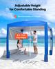 Beach Cabana, 2.4 x 2.4 m Beach Canopy with Side Wall, UPF 50+ Protection Easy Setup Cabana Tent with Sand Pockets, Adjustable Height Portable Shade