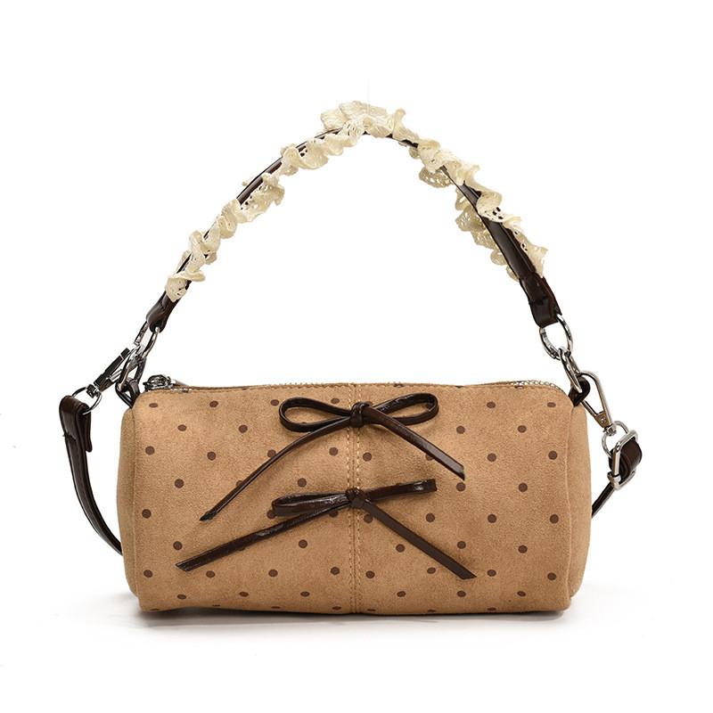 Kids Dot Pattern Canvas Mini Backpack With Adjustable Straps For Daily Use