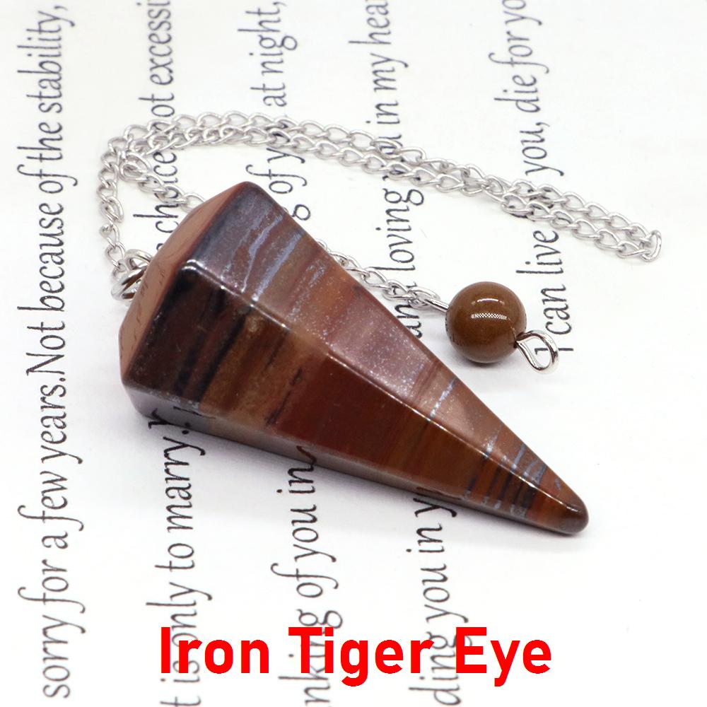 Natural Stone Reiki Healing Pendulum,For Dowsing Spiritual Divination Cone Crystal Quartz Pendulos Small Size Necklace Jewelry