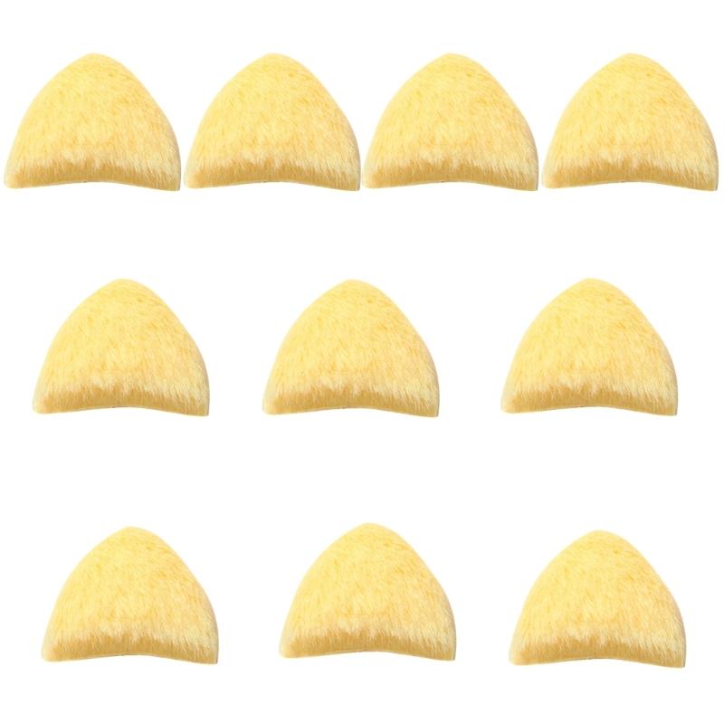 10Pcs Kitten Ear Appliques Furry Animal Ears Charm 2.5x3cm for Handmade Stuffed Toy Doll Headband Clothes Embellishment жёлтый