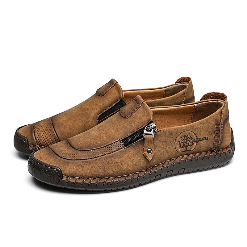 

Легкие мужские туфли без застежек 2024 года, модная повседневная обувь из кожи, мужская новая поставка, мужская обувь для ходьбы на открытом воздухе, классические мужские мокасины 48 хаки