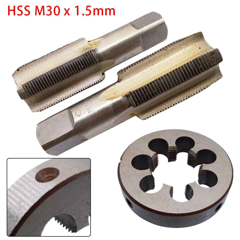 HSS M30 x 1,5 mm Schaft- und Fertigbohrer & M30 x 1,5 mm Schneideisen Metrisches Gewinde Rechtsgewinde