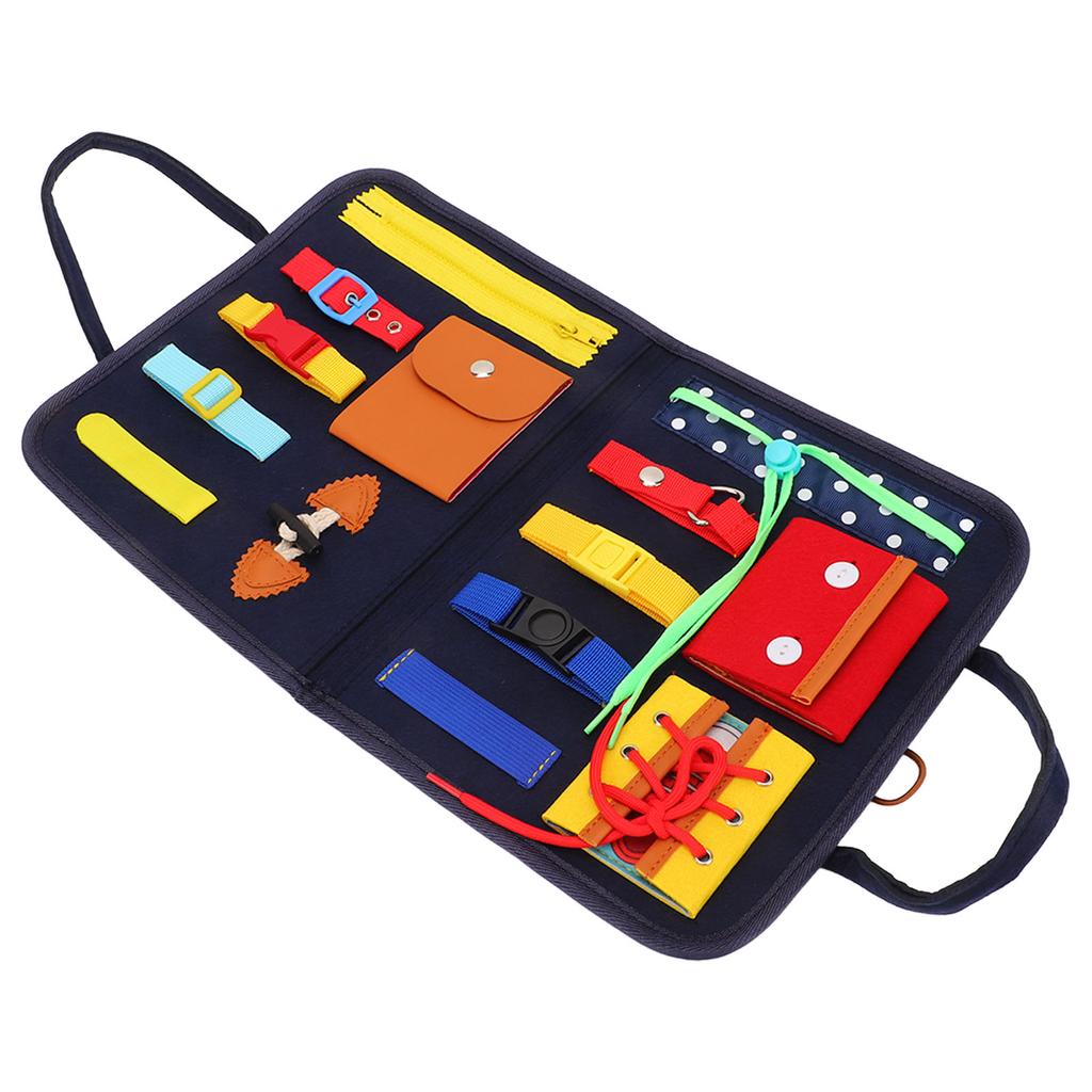 Busy Board Dark Blue Felt Busy Board Montessori Sensory Toys Autism Educational Teaching Aids Childr