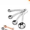 Stainless Steel Measuring Spoons Set of 4 Kitchen Essentials Dishwasher Safe Storage Ring Teaspoon Tablespoon Accurate Cooking