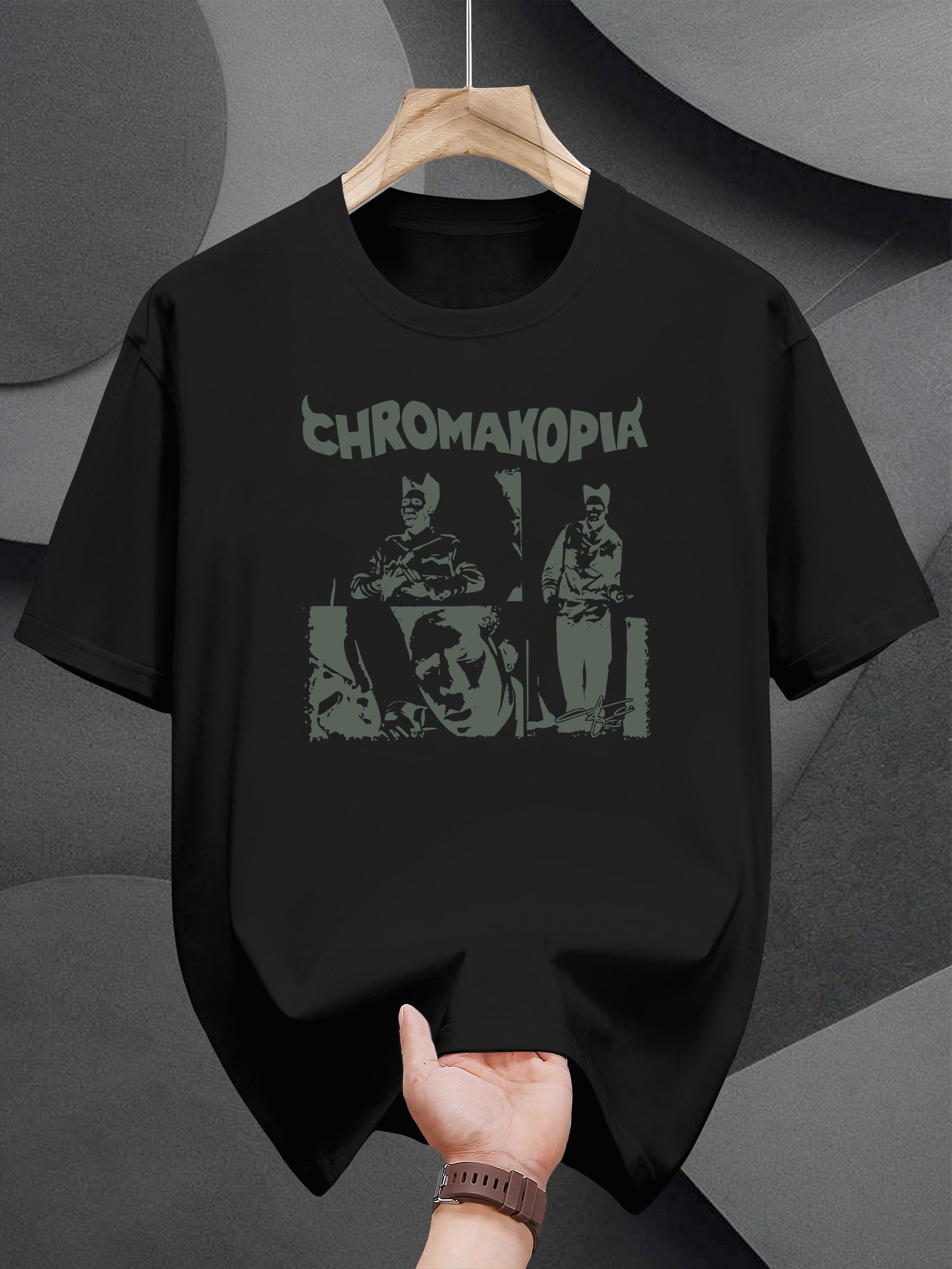 Graphic T-shirt - Stylish Black Casual Summer Tee with Chromakopiia Print S