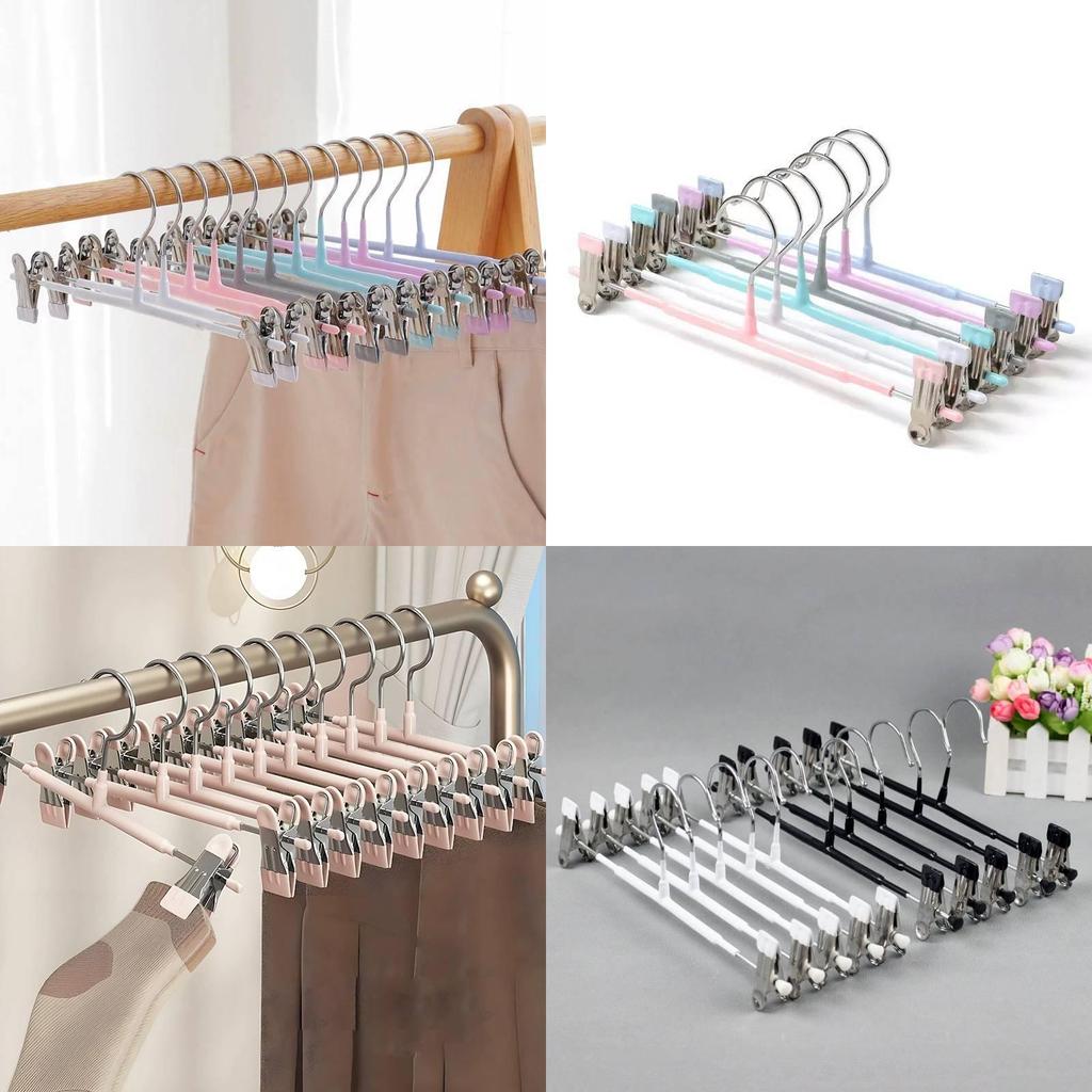Standard Wardrobe Pants Hanger With Non Slip Stainless Steel Clips For Home Storage And Organization