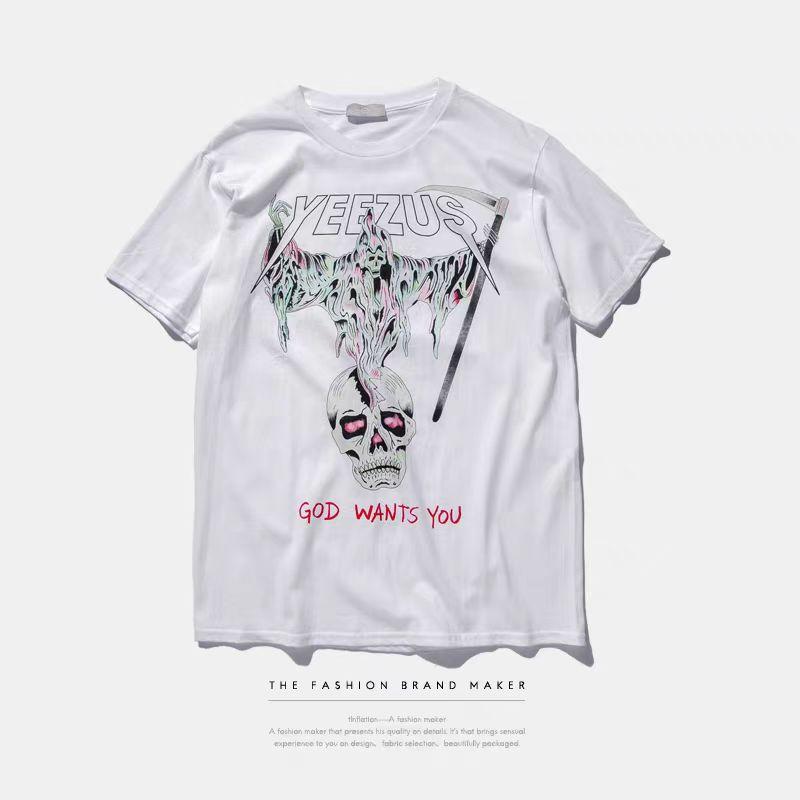 Yeezus Kanye West T Shirt Cotton Streetwear Concert Hiphop Short Sleeve