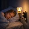 Vintage Stik-i Natlampe med Messingfod Harpiks Skumring-til-Daggry Sensor LED Lampe Lys Energibesparende Omgivende Natbelysning til Soveværelse Badeværelse Gang