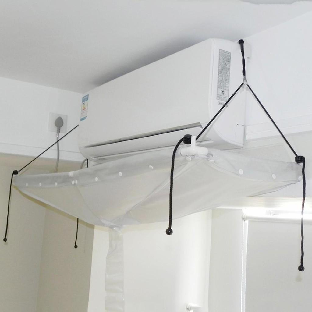 120cmx39cm Air Conditioner Hanging Cover Washing Cleaning Waterproof Protector Home Use