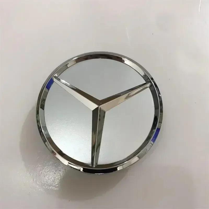 2025 Hot For Mercedes Benz Mercedes Benz 75mm Black and Silver AMG Hubcap Center Cap Upgrade Wheel Hub Cover