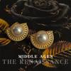 Medieval Metal Semi-round Pearl Retro Court Stud Earrings Temperament Earrings Earrings
