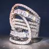 Special-shaped new ring woman, line design sense multi-layer jewelry, exaggerated personality Internet celebrity style factory direct sales
