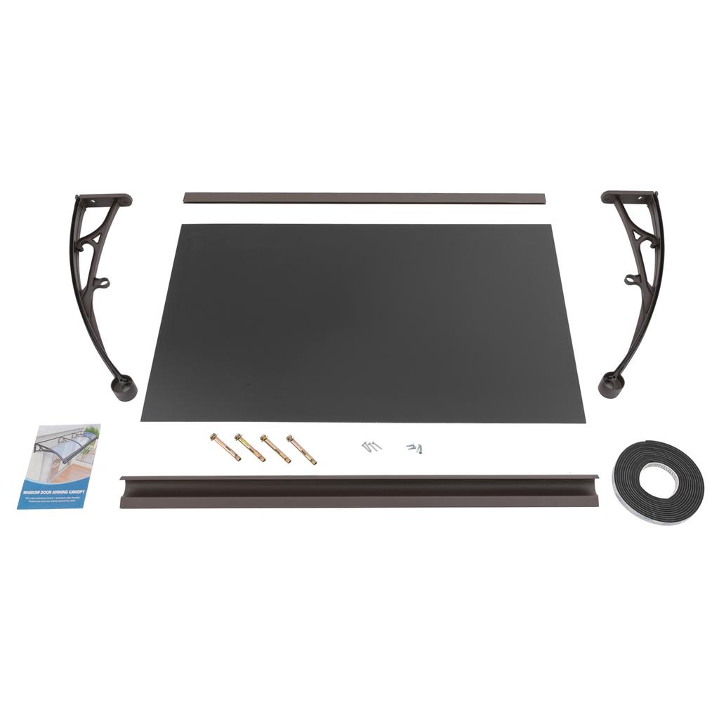 Door Awnings Exterior Door Canopy Back w/Large Sink, Uv Hail Rain Snow Protection Awning Protection Hollow Sheet (Coffee & Tan)