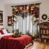 Festive Christmas Curtains Polyester Fabric Bedroom Living Room Office Includes Hanging Tiebacks Chr Made Of Machine Washable Area Decor