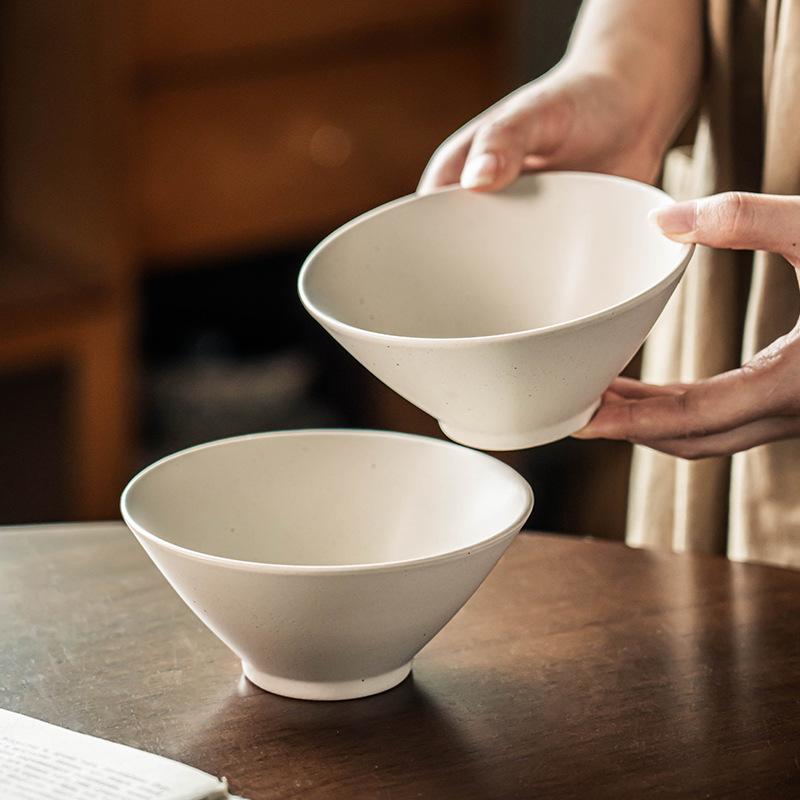 Hat Bowl Solid Color Ceramic Bowl Rice Bowl Household Small Bowl Round Bowl Noodle Bowl Salad Bowl Japanese Style Tableware