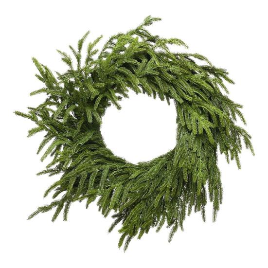 6ft Christmas Norfolk Pine Garland Real Touch Artificial Faux Greenery Pine Garland for Holiday Table Mantle Wall Indoor Outdoor Decor