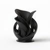 Vaso decorativo a spirale scultoreo nero per fiori secchi