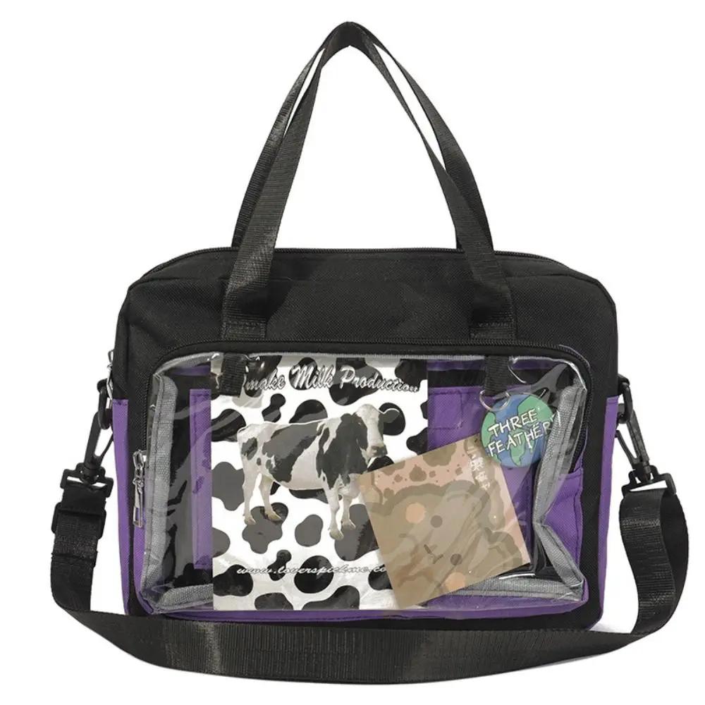 Large Capacity Anime Expo Ita Bag Cross Body Contrast Color Transparent Pocket Itabag Badge Ita Bag Cotton Doll Bag Shoulder Bag