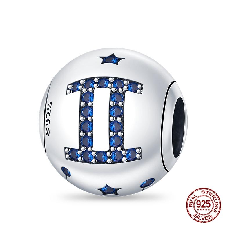 Original Charms Copper Twelve Constellations Charms Beads Fits Womens 3Mm Original Bracelets Necklace Diy Fine Jewelry Gifts