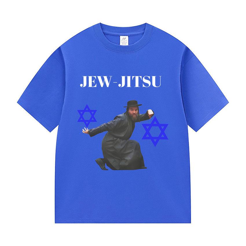 Jew-Jitsu Jewish Judo Karate Funny Meme Print T Shirt Men's Clothing Vintage Oversized T Shirts Fashion High Quality Cotton Tees