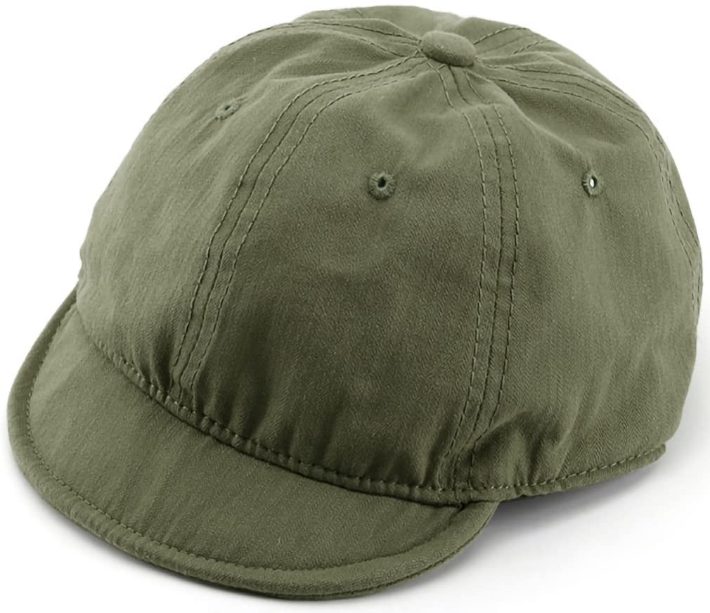 Laquest Short Brim Cotton Prisoner Cap (Army Green)